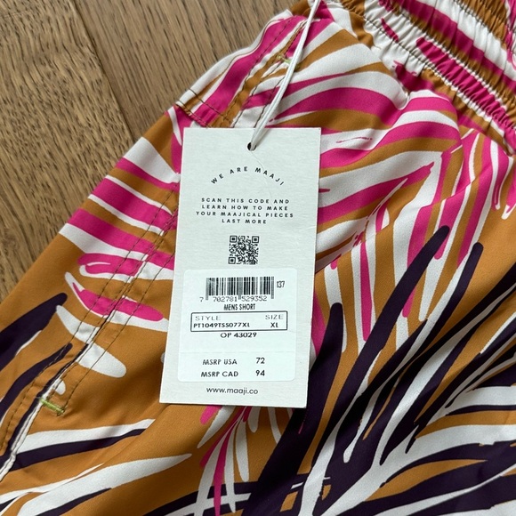 Maaji Caramel Foliage Sailor Sporty Swim Trunk - Men’s XL - NWT - Picture 3 of 7